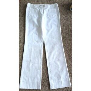 Barbara Bui Sailor Pants Trousers Size 42 White Wide Leg Mid Rise Coastal Preppy
